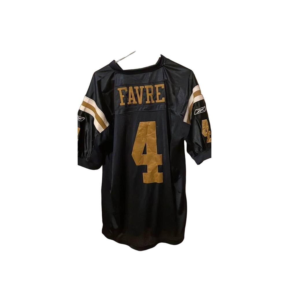 Reebok NFL NY Jets Titans Favre #4 Throwback Captain Football Jersey Size 50